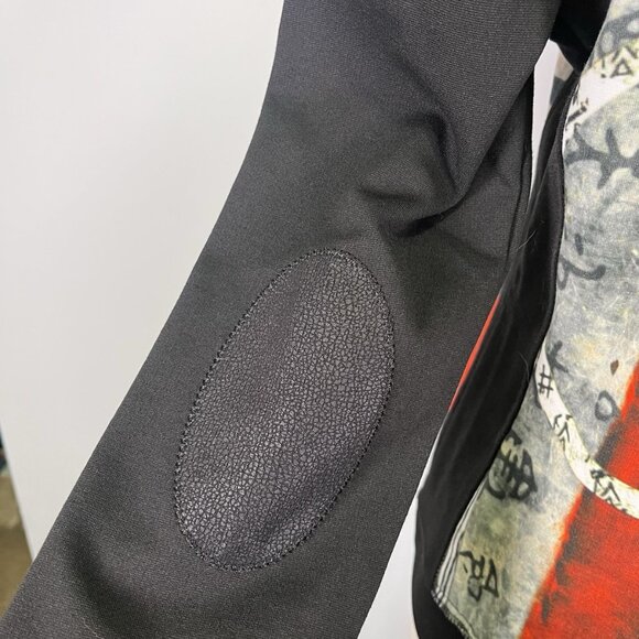 Simply Art Dolcezza Jacket Abstract Art Deco Zip Up Small Maximalist Red Black - Picture 7 of 9